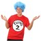 Cat In The Hat Thing 2 Adult Halloween Costume Red T Shirt Blue Wig